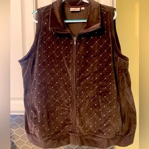 Womens Plus Size Velvet Vest